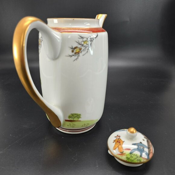 Vintage Japanese Kutani Teapot With Hand-Painted Geisha Garden Design JE412 - Picture 5 of 10